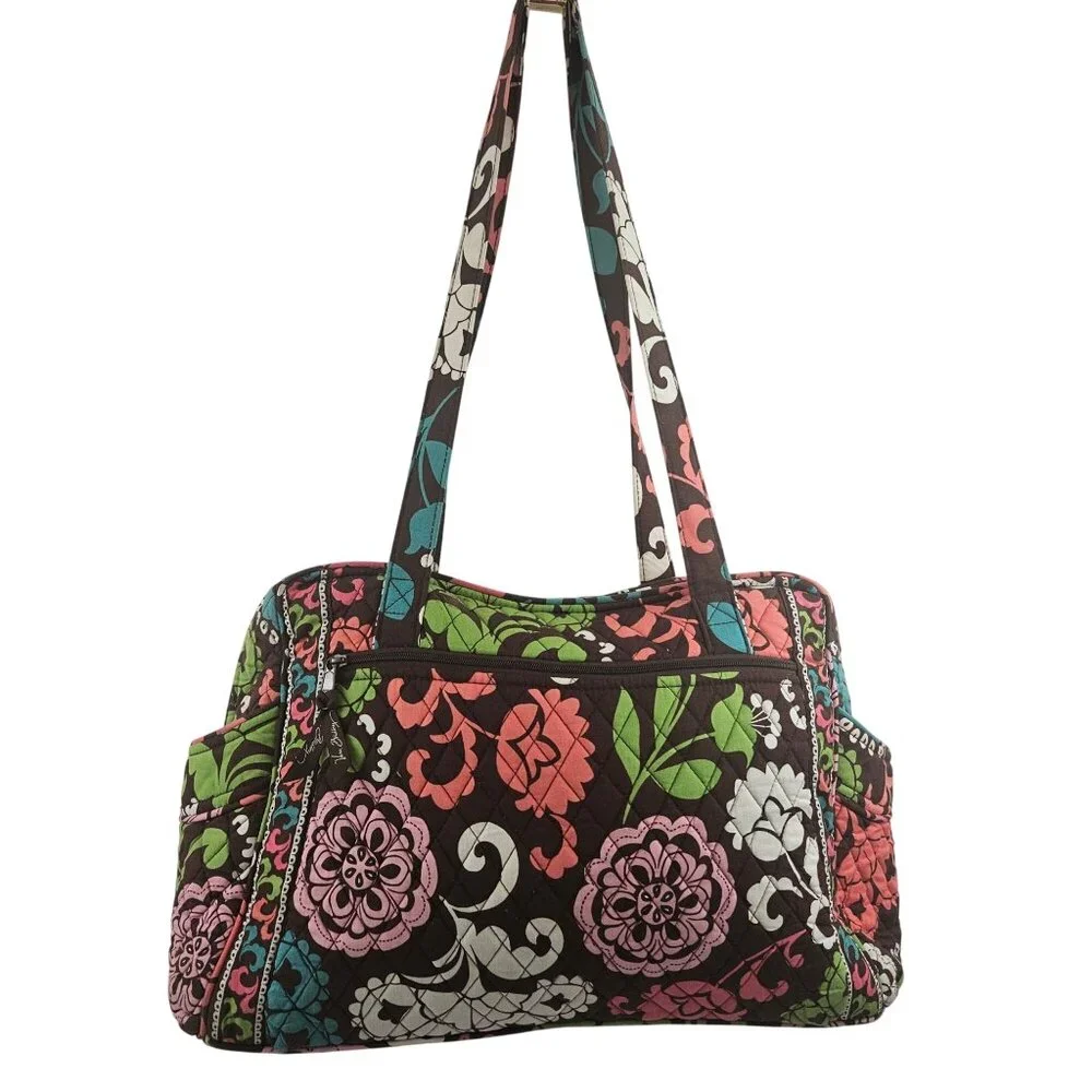 Vera Bradley Diaper Bag Lola Retired Pattern Changing Pad Inner Outer Pockets - Picture 5 of 12